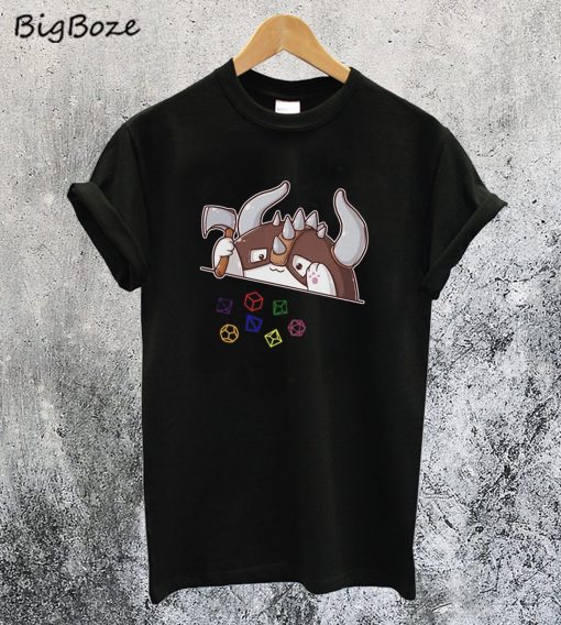Barbarian Cat Throwing Dice T-Shirt