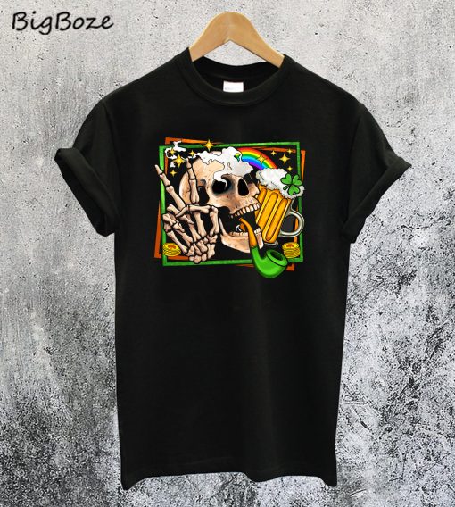 St Patricks Day Peace Skull T-Shirt