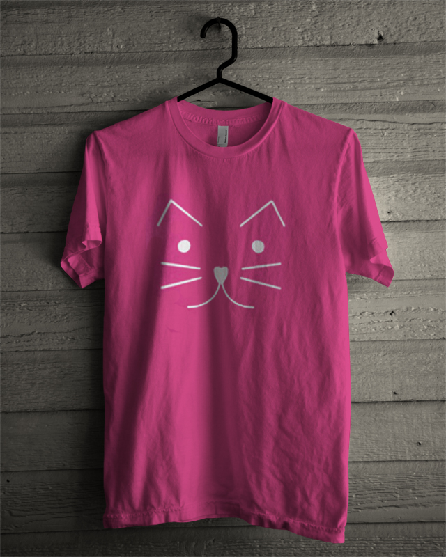 Pink Cat Shirt
 Pink Cat Face T Shirt