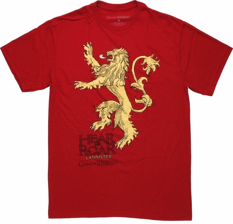 Game Of Thrones Hear Me Roar Lannister T Shirt