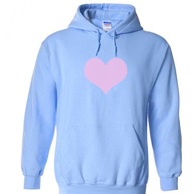 pink and blue heart hoodie