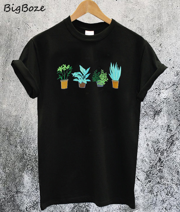 t shirt with plants