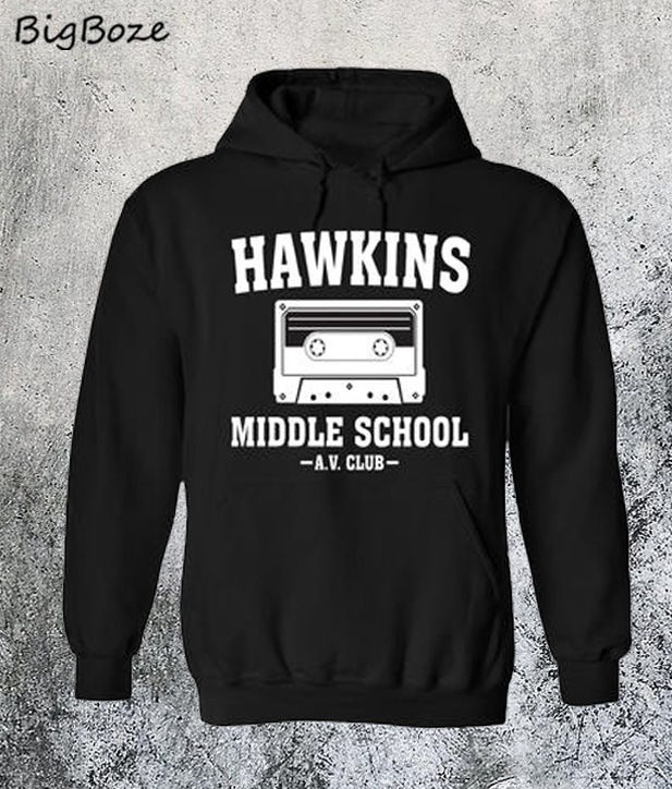 hawkins middle school av club hoodie