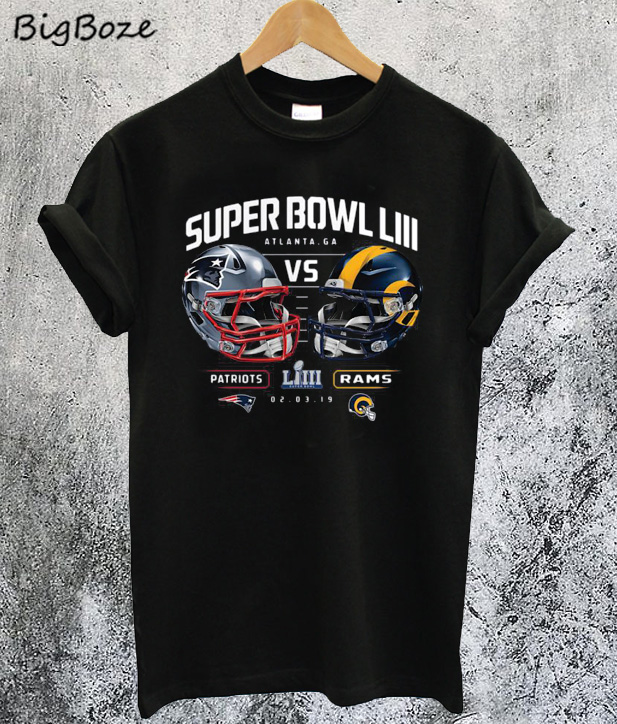 Patriots Vs Rams Super Bowl Liii Dueling Chair Route T-Shirt