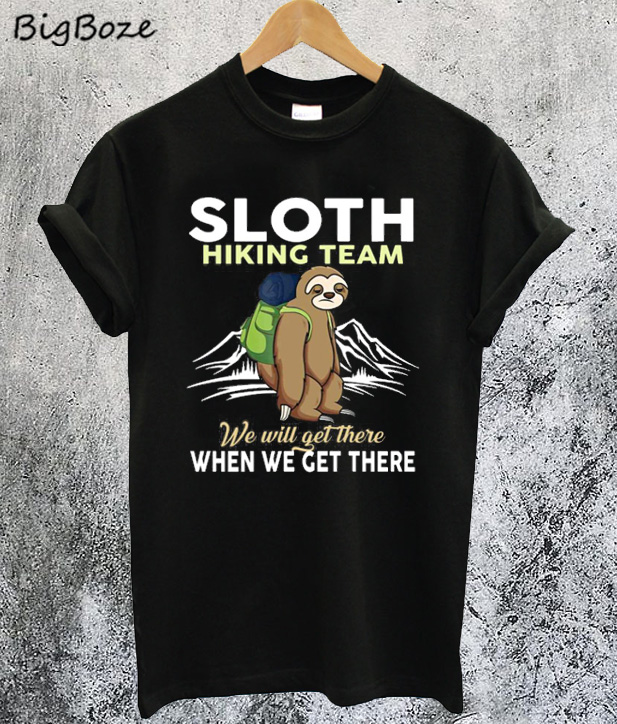 sloth hiking team t shirt uk