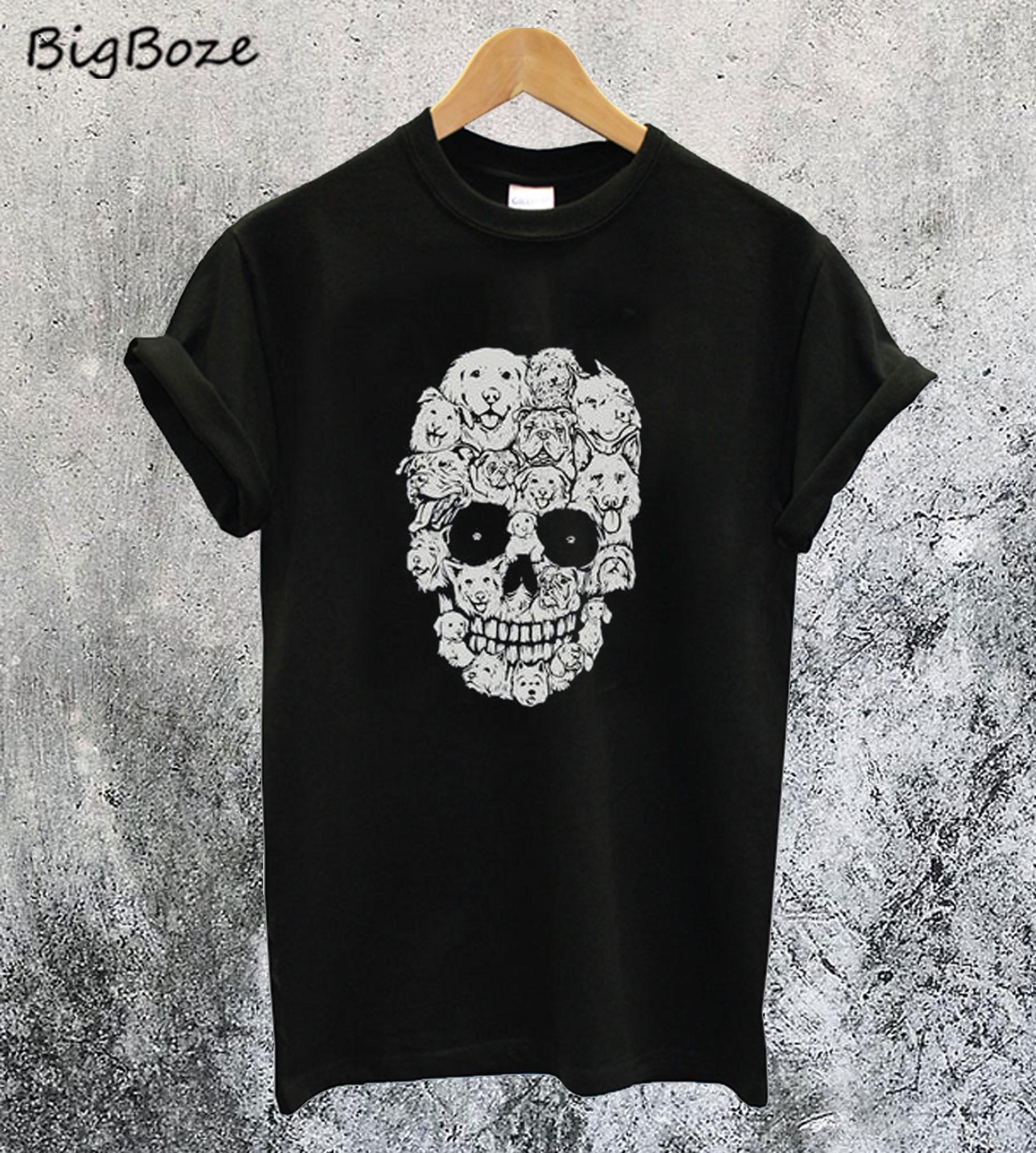 dog skull t shirt