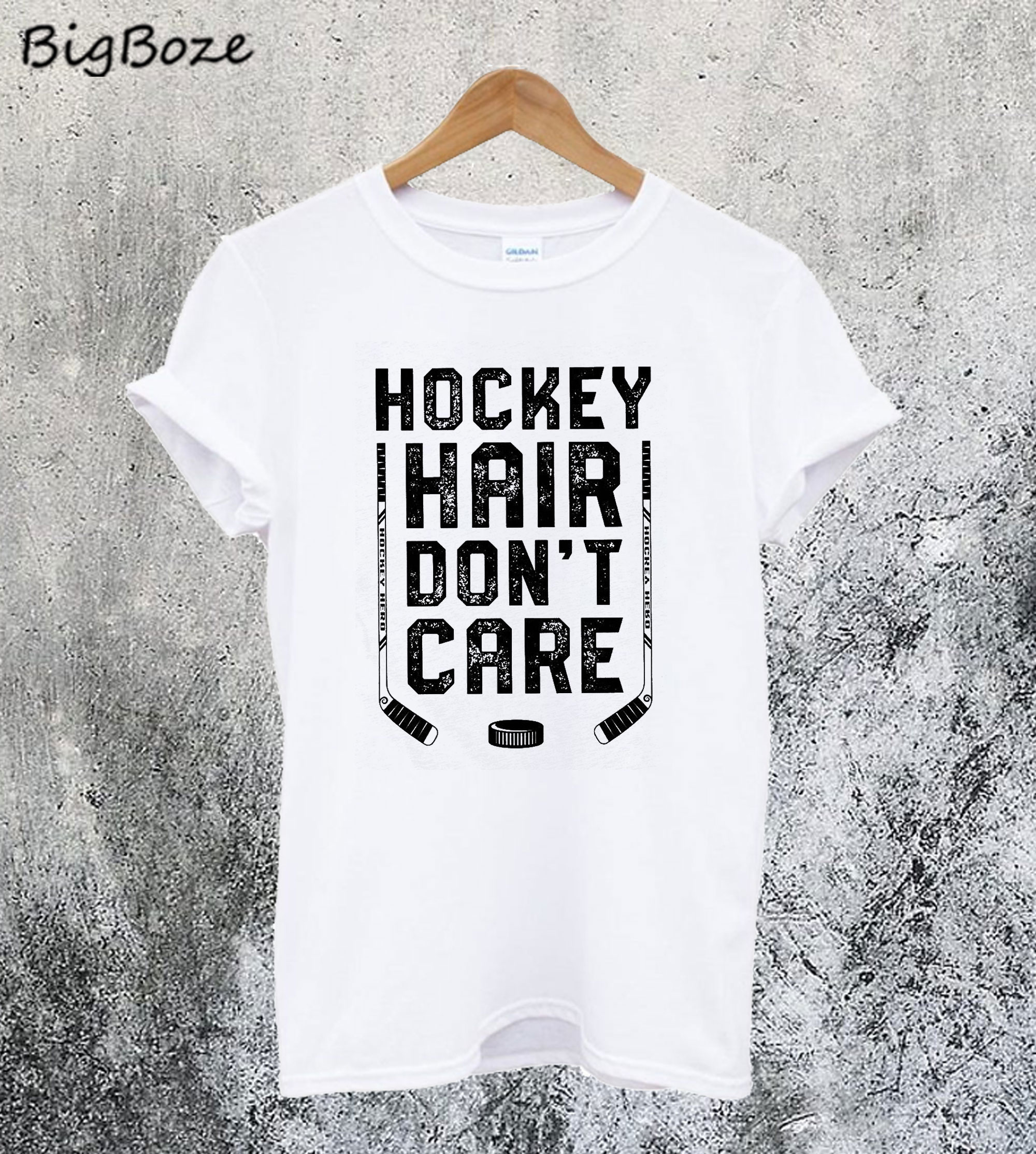 Hockey Hair Don't Care T-Shirt